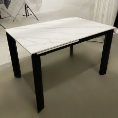 Стол CORNER 120 MATT WHITE MARBLE SOLID CERAMIC / BLACK, ®DISAUR в Сысерти - sysert.mebel24.online | фото 3