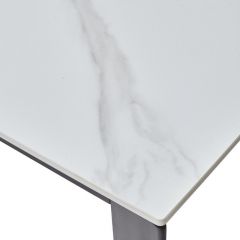 Стол CORNER 120 MATT WHITE MARBLE SOLID CERAMIC / BLACK, ®DISAUR в Сысерти - sysert.mebel24.online | фото 8