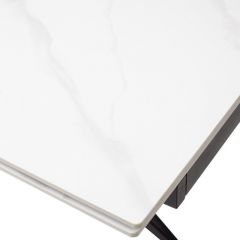 Стол FORIO 160 MATT WHITE MARBLE SOLID CERAMIC / BLACK, ®DISAUR в Сысерти - sysert.mebel24.online | фото 9