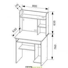 Стол компьютерный 800 тип 2 в Сысерти - sysert.mebel24.online | фото 4