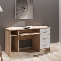 Стол компьютерный ПКС-4 Дуб сонома/Белый глянец в Сысерти - sysert.mebel24.online | фото