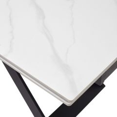 Стол LIVORNO 180 MATT WHITE MARBLE SOLID CERAMIC / BLACK, ®DISAUR в Сысерти - sysert.mebel24.online | фото 9