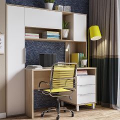 Стол рабочий 12.95 N Комфорт (Дуб сонома, Белый PE шагрень) в Сысерти - sysert.mebel24.online | фото