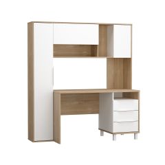 Стол рабочий 12.95 N Комфорт (Дуб сонома, Белый PE шагрень) в Сысерти - sysert.mebel24.online | фото 2