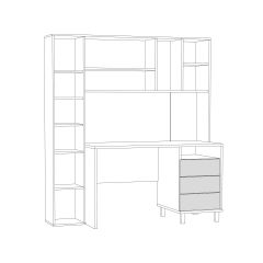 Стол рабочий 12.95 N Комфорт (Дуб сонома, Белый PE шагрень) в Сысерти - sysert.mebel24.online | фото 3