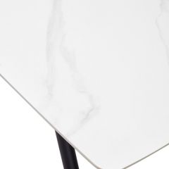 Стол RIVOLI 140 MATT WHITE MARBLE SOLID CERAMIC / BLACK, ®DISAUR в Сысерти - sysert.mebel24.online | фото 9