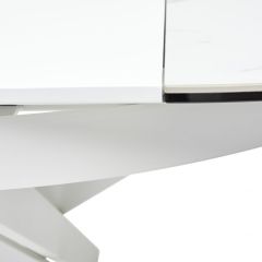 Стол TRENTO 120 HIGH GLOSS STATUARIO Белый мрамор глянцевый, керамика/ белый каркас, ®DISAUR в Сысерти - sysert.mebel24.online | фото 9