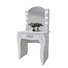 Стол туалетный Розалия №12 + ПОДСВЕТКА (лиственница белая, омела) в Сысерти - sysert.mebel24.online | фото 1