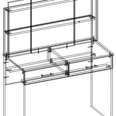 СОФИЯ Стол косметический (венге/дуб белфорд) в Сысерти - sysert.mebel24.online | фото 3