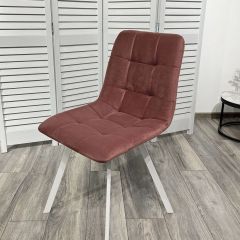 Стул CHILLI-Q SQUARE розовый #15, велюр / белый каркас, 4 шт./1 к, М-City в Сысерти - sysert.mebel24.online | фото 4