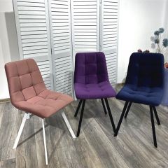 Стул CHILLI-Q SQUARE розовый #15, велюр / белый каркас, 4 шт./1 к, М-City в Сысерти - sysert.mebel24.online | фото 5