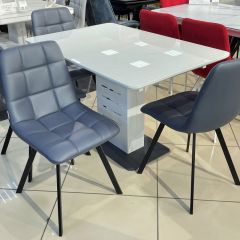 Стул CHILLI SQUARE HK017-09 серо-черничный, PU/ черный каркас М-City в Сысерти - sysert.mebel24.online | фото 6