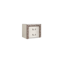 Тумба прикроватная (2 ящика) Тиффани Premium слоновая кость/серебро (ТФТП-2(П) в Сысерти - sysert.mebel24.online | фото 1