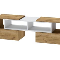 Тумба раздвижная (ЛДСП дуб крафт золотой/белый) в Сысерти - sysert.mebel24.online | фото