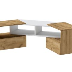 Тумба раздвижная (ЛДСП дуб крафт золотой/белый) в Сысерти - sysert.mebel24.online | фото 2