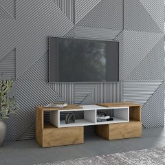 Тумба раздвижная (ЛДСП дуб крафт золотой/белый) в Сысерти - sysert.mebel24.online | фото 3