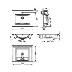 Умывальник мебельный "Quadro 60" Sanita Luxe в Сысерти - sysert.mebel24.online | фото 4