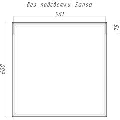 Зеркало Corsica 600х600 black без подсветки Sansa (SB1064Z) в Сысерти - sysert.mebel24.online | фото 4