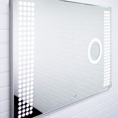 Зеркало Cosmo 100 alum (линза) с подсветкой Sansa (SCL1026Z) в Сысерти - sysert.mebel24.online | фото 3