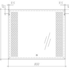 Зеркало Cosmo 80 alum с подсветкой Sansa (SC1002Z) в Сысерти - sysert.mebel24.online | фото 2