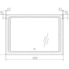 Зеркало Galaxy 100 alum с подсветкой Sansa (SG1008Z) в Сысерти - sysert.mebel24.online | фото 7