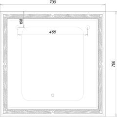 Зеркало Паликир 700х700 с подсветкой Домино (GL7051Z) в Сысерти - sysert.mebel24.online | фото 6