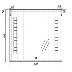 Зеркало Quadro 70 alum с подсветкой Sansa (SQ1016Z) в Сысерти - sysert.mebel24.online | фото 6