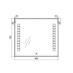 Зеркало Quadro 80 alum с подсветкой Sansa (SQ1017Z) в Сысерти - sysert.mebel24.online | фото 7