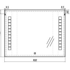 Зеркало Quadro 90 alum с подсветкой Sansa (SQ1018Z) в Сысерти - sysert.mebel24.online | фото 7