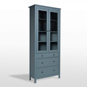 2.08.07.130.6 САГА шкаф с витриной 90 темно-бирюзовый RU в Сысерти - sysert.mebel24.online | фото