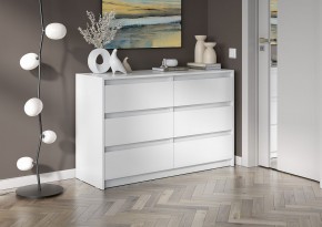 АЙДЕН КМ06-1200 Комод 6 ящиков (белый) в Сысерти - sysert.mebel24.online | фото