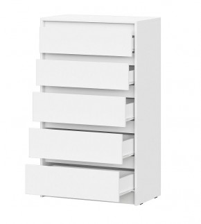 АЙДЕН КМ06-700 Комод 5 ящиков (белый) в Сысерти - sysert.mebel24.online | фото 2