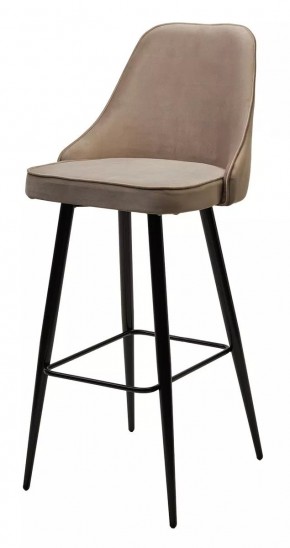 Барный стул NEPAL-BAR БЕЖЕВЫЙ #5, велюр/ черный каркас (H=78cm) М-City в Сысерти - sysert.mebel24.online | фото 1