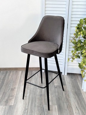 Барный стул NEPAL-BAR ГРАФИТ #14, велюр/ черный каркас (H=78cm) М-City в Сысерти - sysert.mebel24.online | фото 5