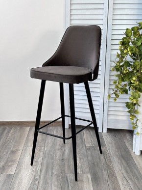 Барный стул NEPAL-BAR ГРАФИТ #14, велюр/ черный каркас (H=78cm) М-City в Сысерти - sysert.mebel24.online | фото 6