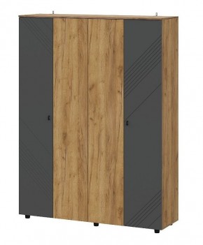 БАЙКАЛ Шкаф четырехстворчатый (Графит/Дуб золотой) в Сысерти - sysert.mebel24.online | фото 1