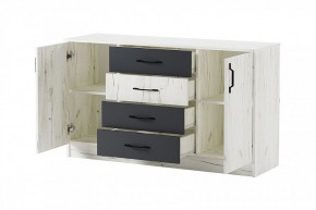 БЕАТРИС Комод К1400 (дуб крафт белый/антрацит) в Сысерти - sysert.mebel24.online | фото 3