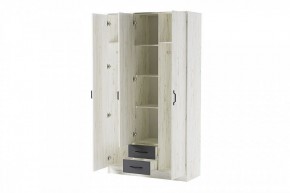 БЕАТРИС Шкаф Трио (дуб крафт белый/антрацит) в Сысерти - sysert.mebel24.online | фото 2