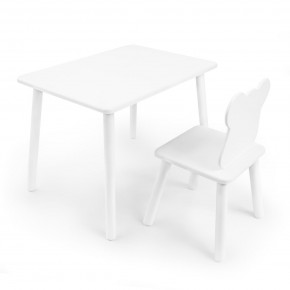 Детский комплект стол и стул «Мишка» Rolti Baby (белый/белый, массив березы/мдф) в Сысерти - sysert.mebel24.online | фото 1