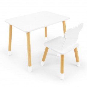 Детский комплект стол и стул «Мишка» Rolti Baby (белый/береза, массив березы/мдф) в Сысерти - sysert.mebel24.online | фото