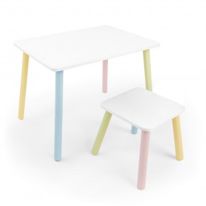 Детский комплект стол и табурет Rolti Baby (белая столешница/белое сиденье/цветные ножки) в Сысерти - sysert.mebel24.online | фото