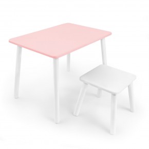 Детский комплект стол и табурет Rolti Baby (розовая столешница/белое сиденье/белые ножки) в Сысерти - sysert.mebel24.online | фото 1
