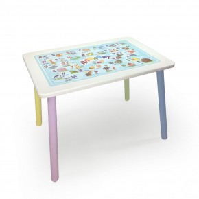 Детский стол с накладкой Алфавит (Белый/Цветной) в Сысерти - sysert.mebel24.online | фото 1
