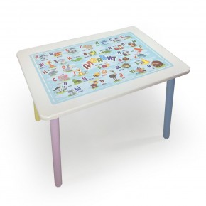Детский стол с накладкой Алфавит (Белый/Цветной) в Сысерти - sysert.mebel24.online | фото 2