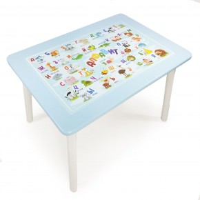 Детский стол с накладкой Алфавит  (Голубой/Белый) в Сысерти - sysert.mebel24.online | фото 1