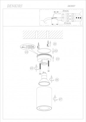 DK3007-WH Накладной светильник влагозащ., IP 44, 15 Вт, GU10, белый, алюминий в Сысерти - sysert.mebel24.online | фото 4