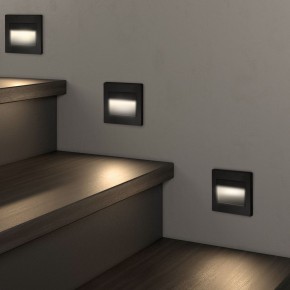 DK3050-BK Светильник встраиваемый в стену, IP 20, LED 3000, 1 Вт, черный пластик в Сысерти - sysert.mebel24.online | фото 3
