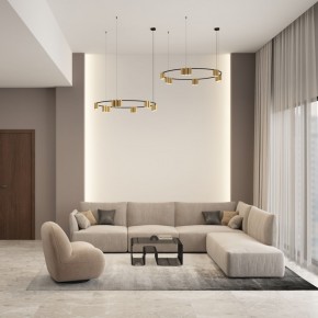 DK4067-BK+SG Подвесной светильник ORBIT, IP20, 15xGU10 LED, до 15 Вт, черный + сатинированное золото, алюминий в Сысерти - sysert.mebel24.online | фото 4