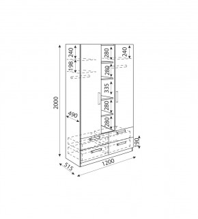 Дуглас (подростковая) М02 Шкаф трехсекционный в Сысерти - sysert.mebel24.online | фото 3