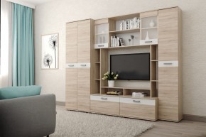 Гостиная Белла (Дуб Сонома/Белый глянец) в Сысерти - sysert.mebel24.online | фото 1